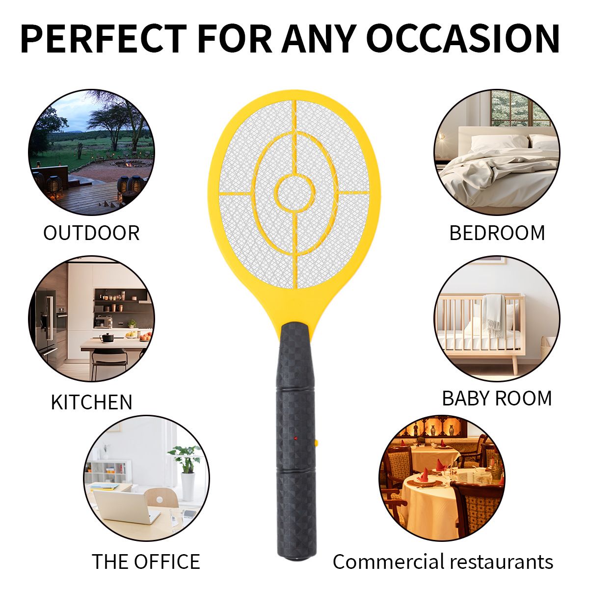 Fly Swatters Home Use Small Three-Layer Mesh Battery Powered Mosquito Swatter Fly Swatter Mosquito Swatter