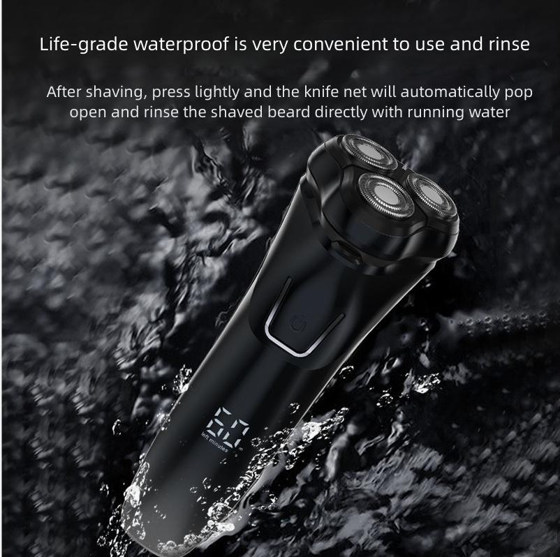 Electric Shavers with Three Blade Heads Digital Shaving Blade