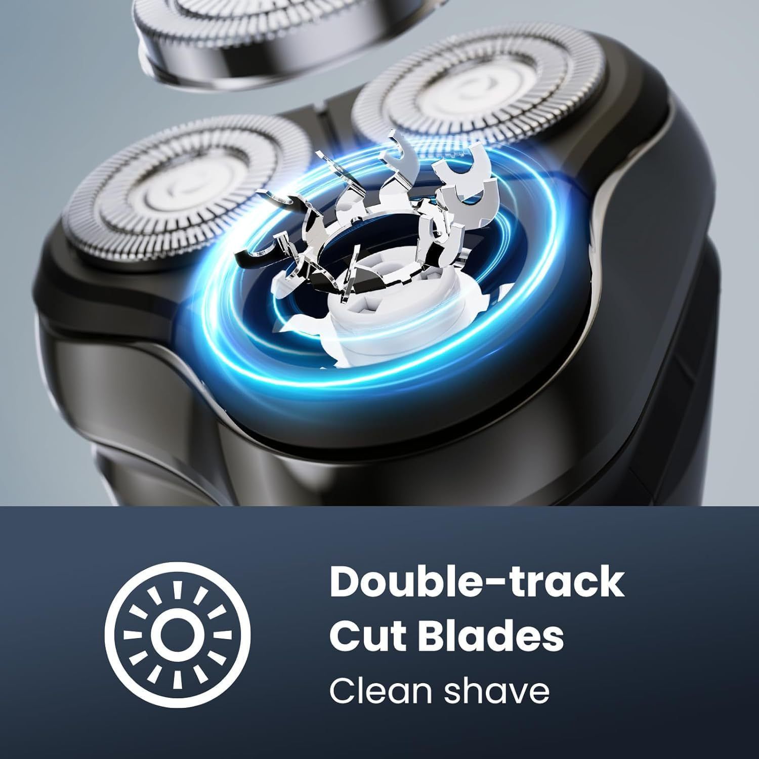 Electric Shavers with Three Blade Heads Digital Shaving Blade