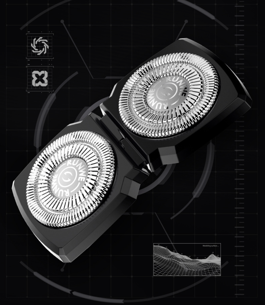 Electric Shaver Dual Blade Heads 3D Floating Shaver Adjustable Speed Shaving Type-C Charging Electric Shavers