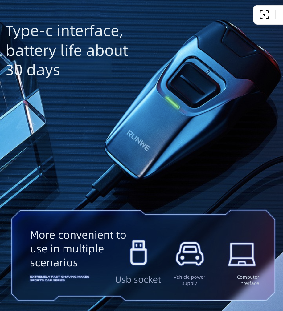 Electric Shaver Dual-Head Razor Portable Beard Trimmer Electric Shavers