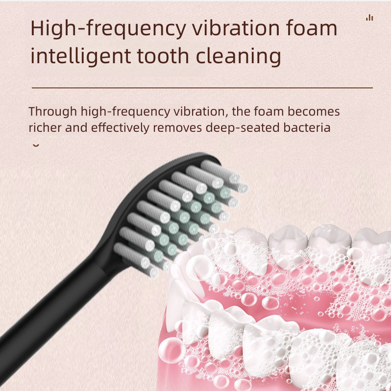 Soft-Bristle Electric Toothbrush with 18 Modes Metal Shaft USB Charging Sonic Brushing for Home Use Powered Toothbrushes
