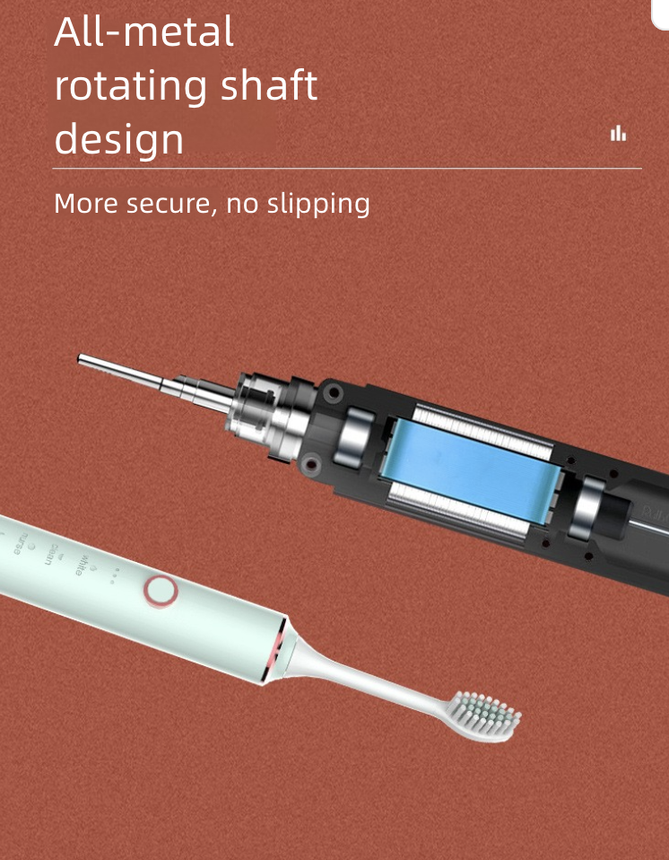 Soft-Bristle Electric Toothbrush with 18 Modes Metal Shaft USB Charging Sonic Brushing for Home Use Powered Toothbrushes