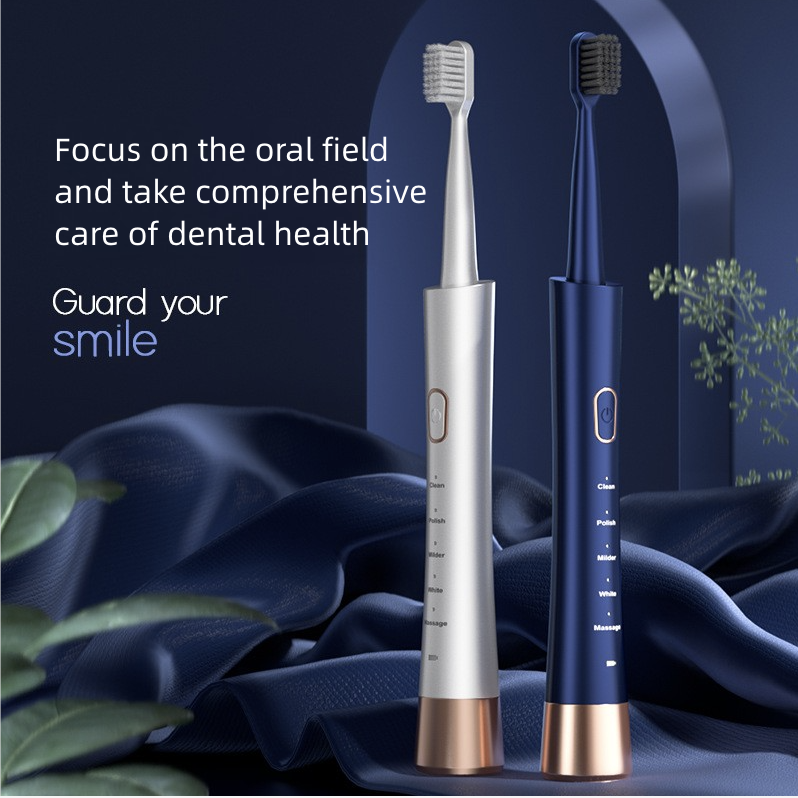 Toothbrushes  New Home Usb Charging 5-Speed Soft Hair Intelligent Adult Toothbrush Battery Powered Travel Electric Toothbrush