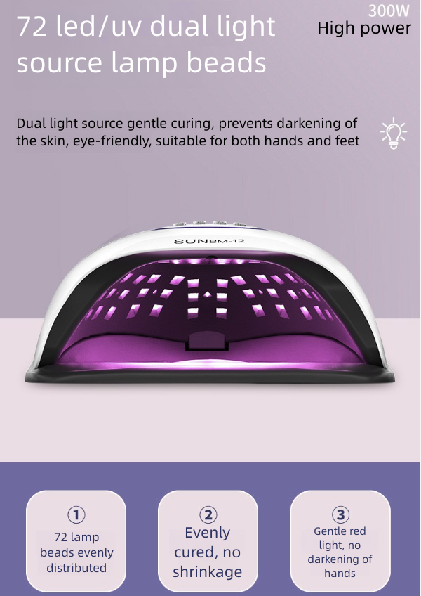 Nail Lamp with 72 Beads High-Power Phototherapy Lamp Quick Drying Lamp Portable UV Curing Lamp Red Light Nail Baking Lamp Nail Dryers view 10