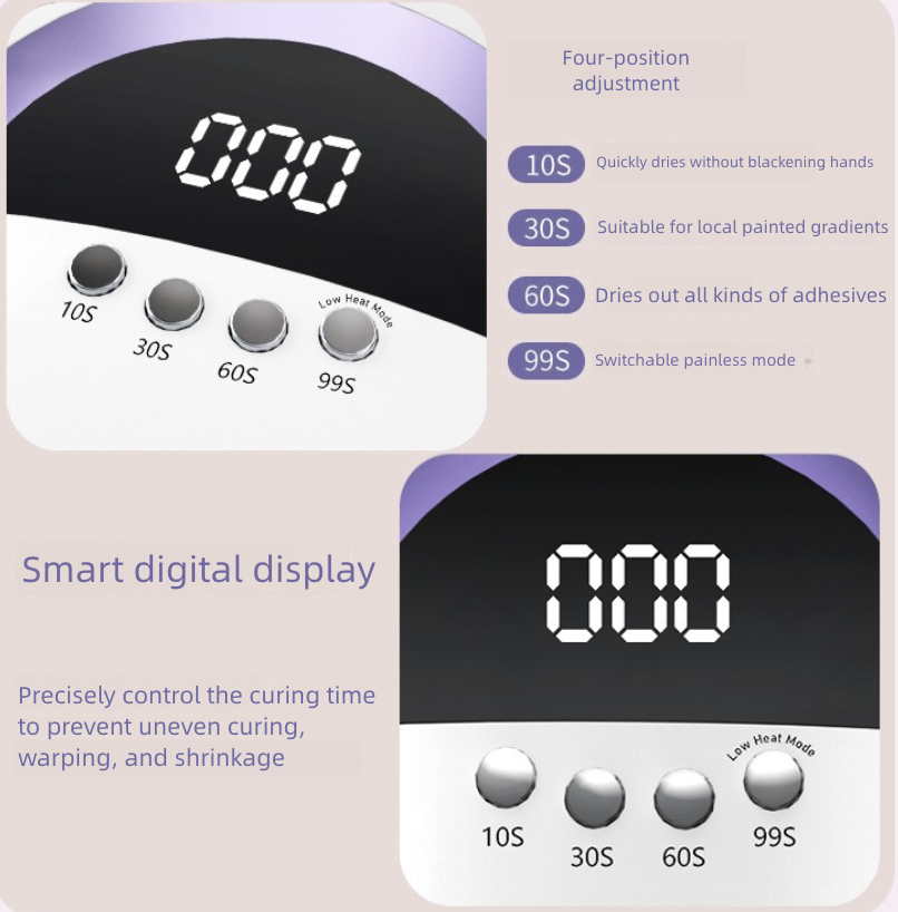 Nail Lamp with 72 Beads High-Power Phototherapy Lamp Quick Drying Lamp Portable UV Curing Lamp Red Light Nail Baking Lamp Nail Dryers view 4