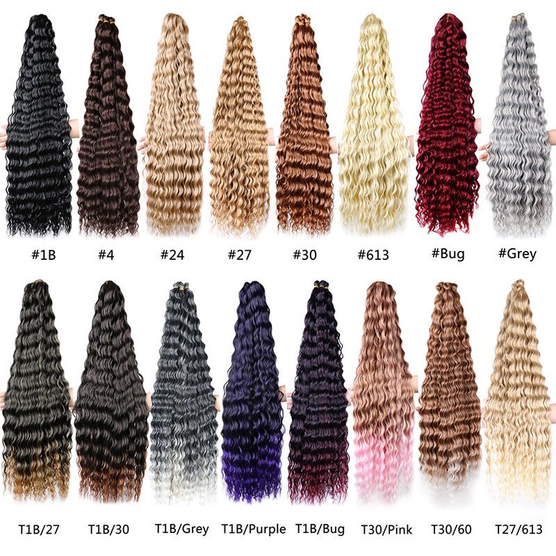 3 pcs Wig Crochet Hair Synthetic Hair Deep Wave Twist Hair Women's Dirty Braid Weaving Hair Wigs Hair Weaves Pre-Colored Weaves