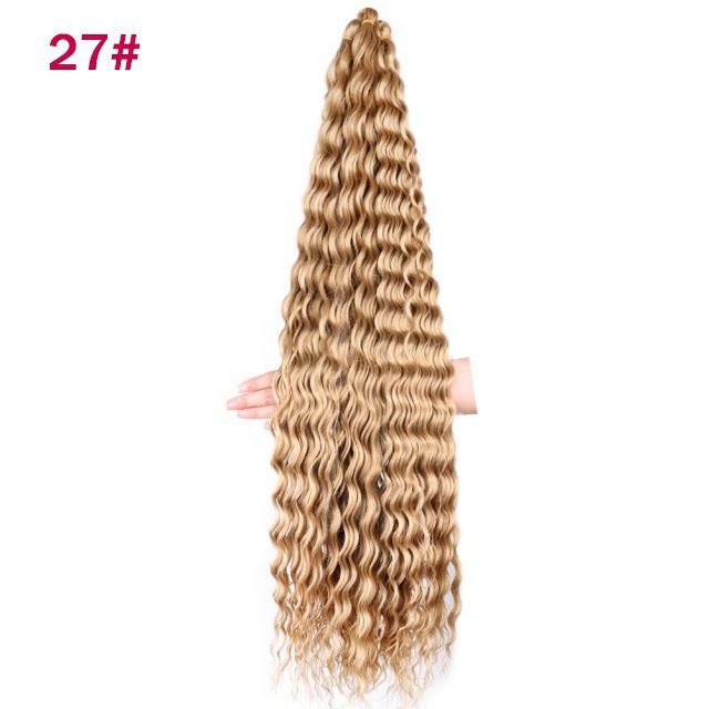 3 pcs Wig Crochet Hair Synthetic Hair Deep Wave Twist Hair Women's Dirty Braid Weaving Hair Wigs Hair Weaves Pre-Colored Weaves