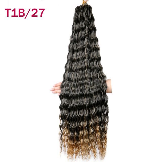 3 pcs Wig Crochet Hair Synthetic Hair Deep Wave Twist Hair Women's Dirty Braid Weaving Hair Wigs Hair Weaves Pre-Colored Weaves