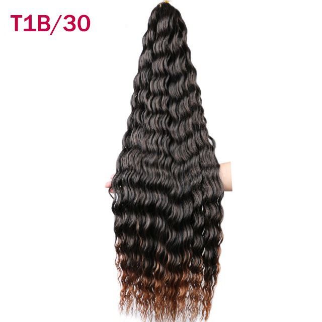 3 pcs Wig Crochet Hair Synthetic Hair Deep Wave Twist Hair Women's Dirty Braid Weaving Hair Wigs Hair Weaves Pre-Colored Weaves