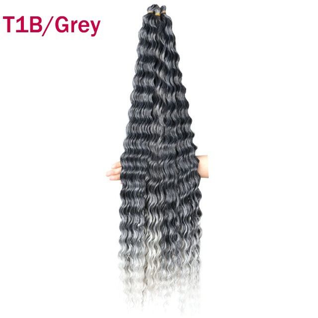 3 pcs Wig Crochet Hair Synthetic Hair Deep Wave Twist Hair Women's Dirty Braid Weaving Hair Wigs Hair Weaves Pre-Colored Weaves