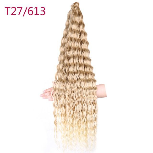 3 pcs Wig Crochet Hair Synthetic Hair Deep Wave Twist Hair Women's Dirty Braid Weaving Hair Wigs Hair Weaves Pre-Colored Weaves