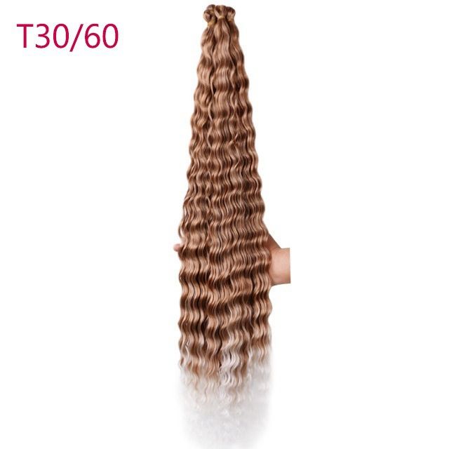 3 pcs Wig Crochet Hair Synthetic Hair Deep Wave Twist Hair Women's Dirty Braid Weaving Hair Wigs Hair Weaves Pre-Colored Weaves