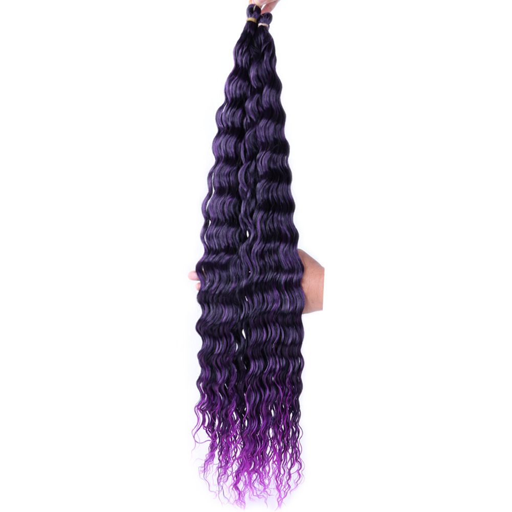 3 pcs Wig Crochet Hair Synthetic Hair Deep Wave Twist Hair Women's Dirty Braid Weaving Hair Wigs Hair Weaves Pre-Colored Weaves