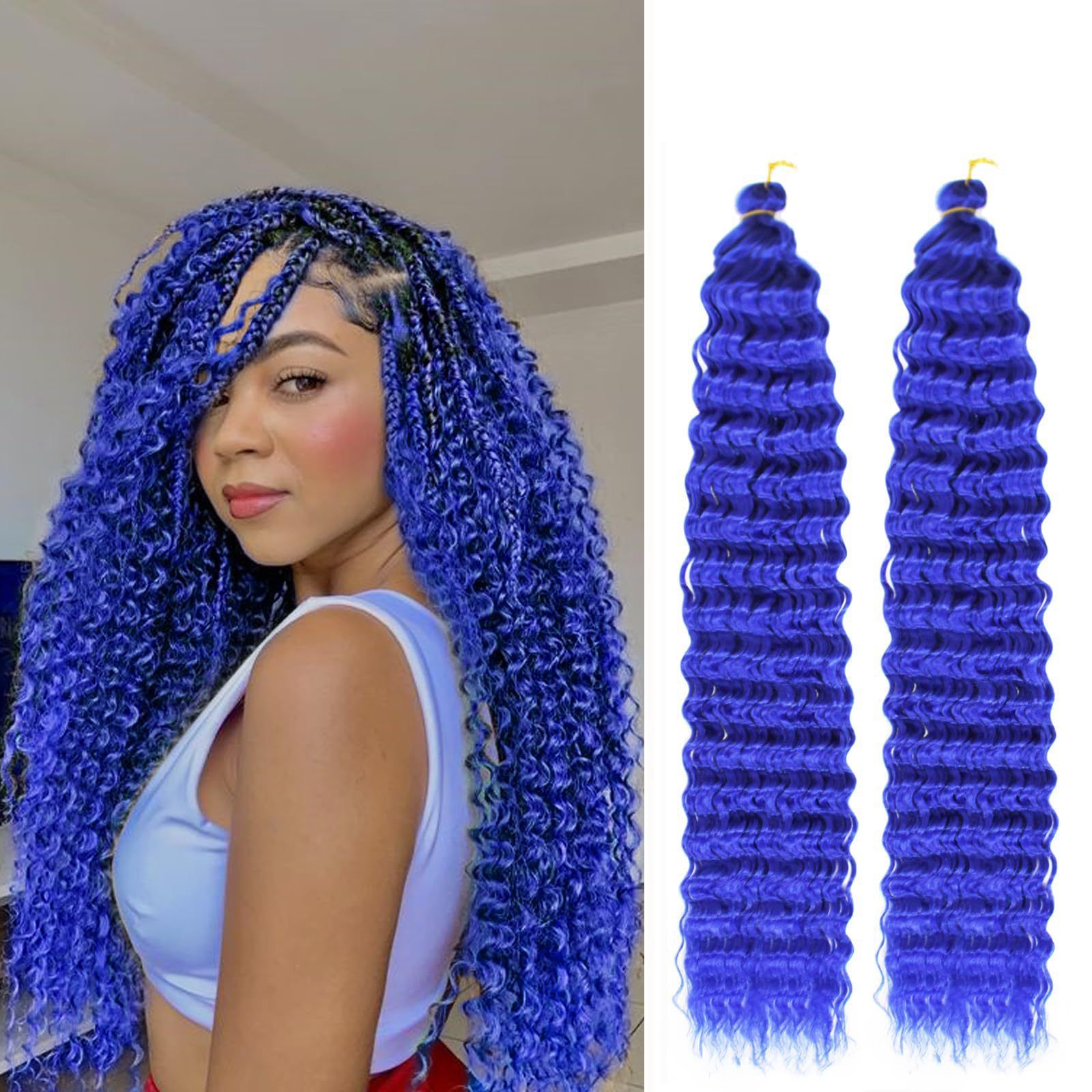 3 pcs Wig Crochet Hair Synthetic Hair Deep Wave Twist Hair Women's Dirty Braid Weaving Hair Wigs Hair Weaves Pre-Colored Weaves
