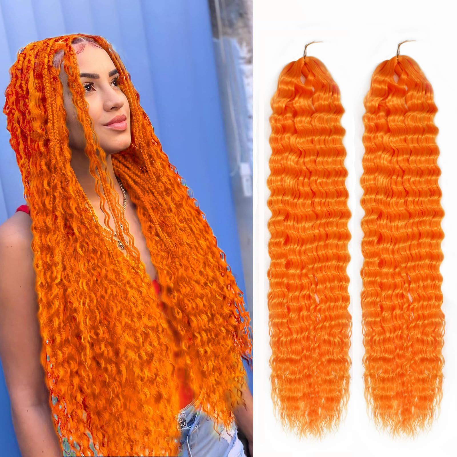 3 pcs Wig Crochet Hair Synthetic Hair Deep Wave Twist Hair Women's Dirty Braid Weaving Hair Wigs Hair Weaves Pre-Colored Weaves