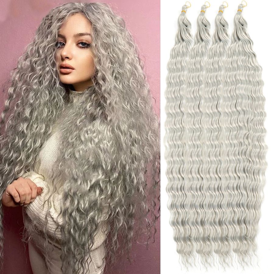 3 pcs Wig Crochet Hair Synthetic Hair Deep Wave Twist Hair Women's Dirty Braid Weaving Hair Wigs Hair Weaves Pre-Colored Weaves