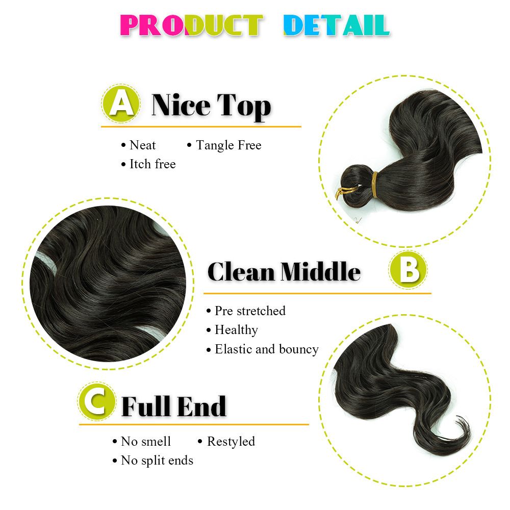 Wigs Fashionable Synthetic Hair Bundles Crochet Hooks Body Waves Long Curly Hair Braided Braids