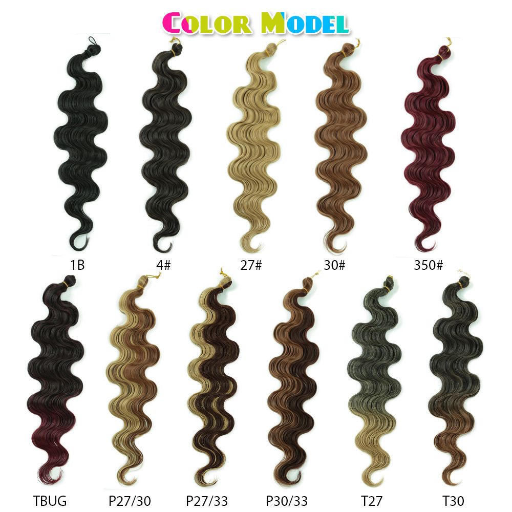 Wigs Fashionable Synthetic Hair Bundles Crochet Hooks Body Waves Long Curly Hair Braided Braids