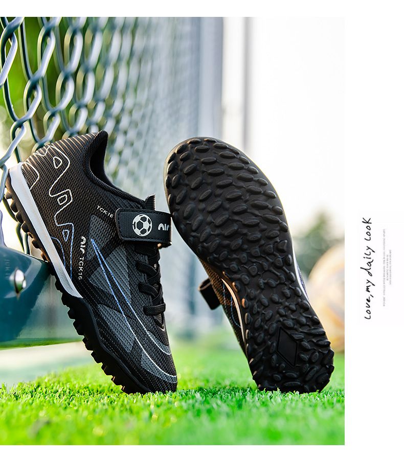 Children's Football Shoes with Velcro Boys' Students' Competition Training Shoes High-Quality Girls' Artificial Ground Soccer Shoes Kids Shoes Sneakers