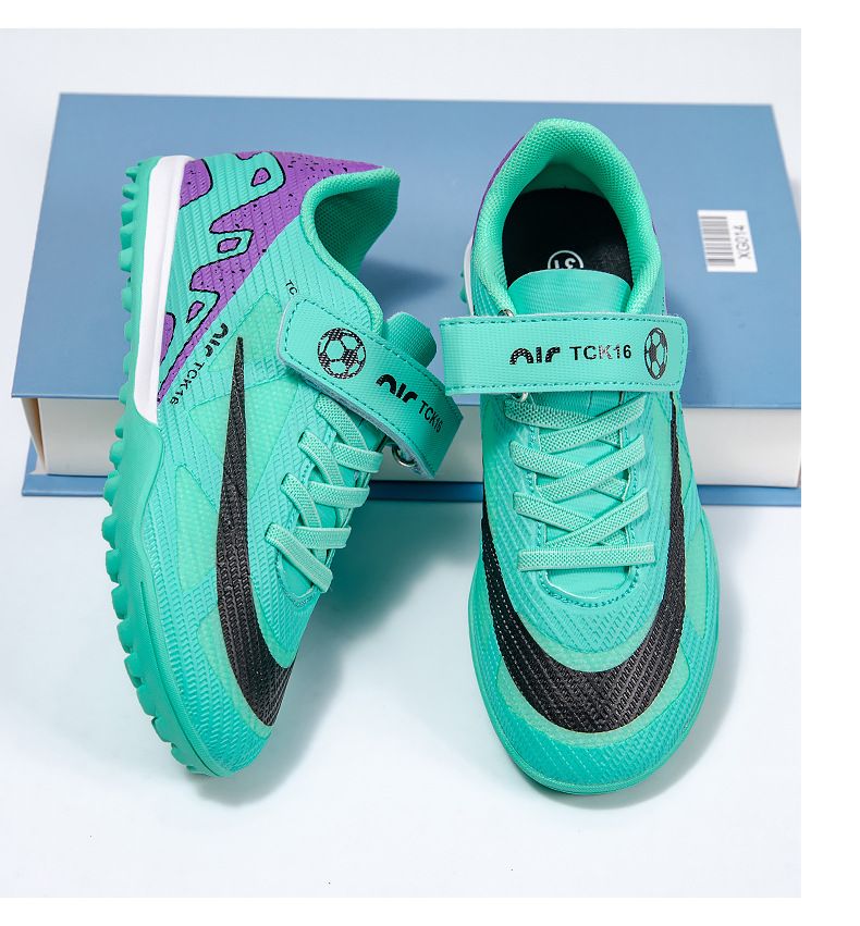 Children's Football Shoes with Velcro Boys' Students' Competition Training Shoes High-Quality Girls' Artificial Ground Soccer Shoes Kids Shoes Sneakers