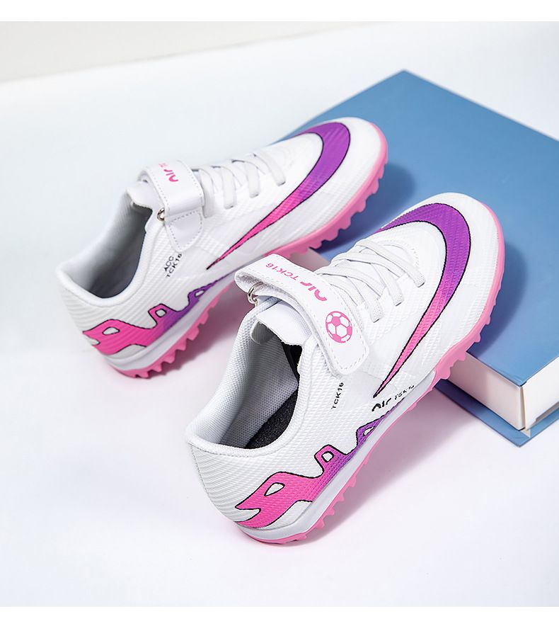 Children's Football Shoes with Velcro Boys' Students' Competition Training Shoes High-Quality Girls' Artificial Ground Soccer Shoes Kids Shoes Sneakers