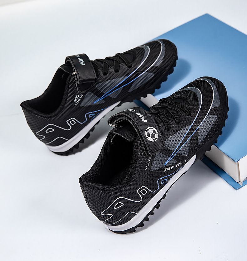 Children's Football Shoes with Velcro Boys' Students' Competition Training Shoes High-Quality Girls' Artificial Ground Soccer Shoes Kids Shoes Sneakers
