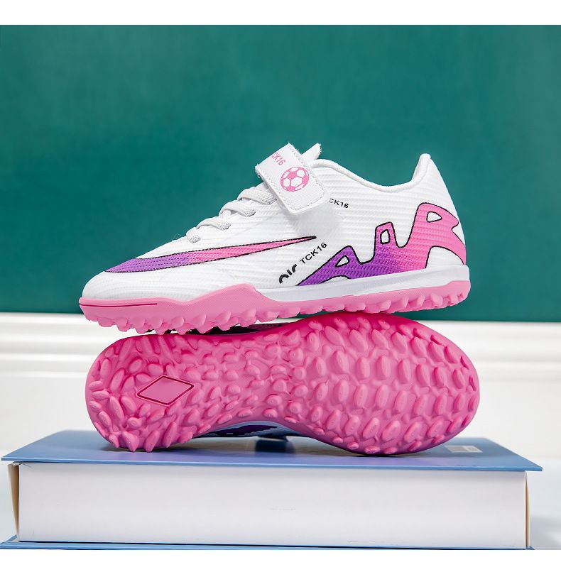 Children's Football Shoes with Velcro Boys' Students' Competition Training Shoes High-Quality Girls' Artificial Ground Soccer Shoes Kids Shoes Sneakers