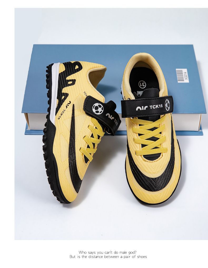 Children's Football Shoes with Velcro Boys' Students' Competition Training Shoes High-Quality Girls' Artificial Ground Soccer Shoes Kids Shoes Sneakers