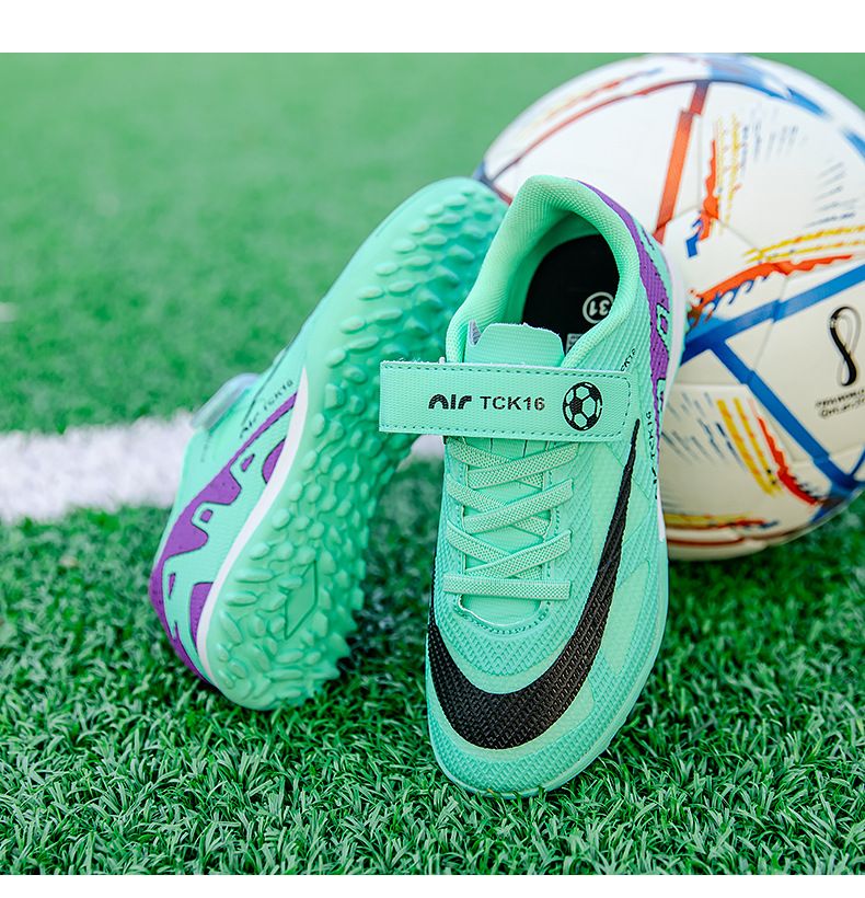 Children's Football Shoes with Velcro Boys' Students' Competition Training Shoes High-Quality Girls' Artificial Ground Soccer Shoes Kids Shoes Sneakers