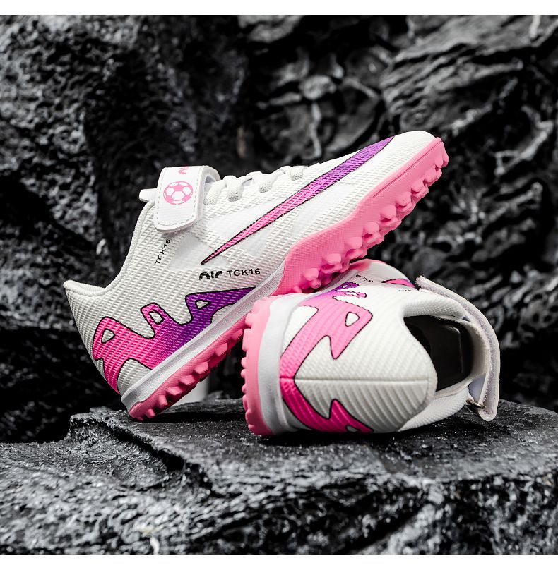 Children's Football Shoes with Velcro Boys' Students' Competition Training Shoes High-Quality Girls' Artificial Ground Soccer Shoes Kids Shoes Sneakers