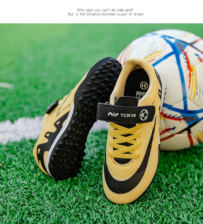 Children's Football Shoes with Velcro Boys' Students' Competition Training Shoes High-Quality Girls' Artificial Ground Soccer Shoes Kids Shoes Sneakers