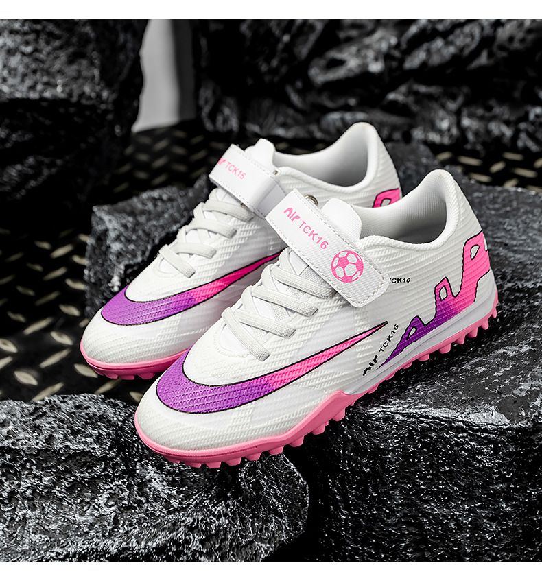 Children's Football Shoes with Velcro Boys' Students' Competition Training Shoes High-Quality Girls' Artificial Ground Soccer Shoes Kids Shoes Sneakers