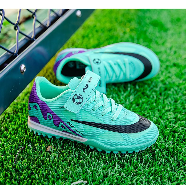 Children's Football Shoes with Velcro Boys' Students' Competition Training Shoes High-Quality Girls' Artificial Ground Soccer Shoes Kids Shoes Sneakers
