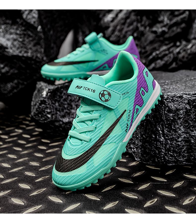 Children's Football Shoes with Velcro Boys' Students' Competition Training Shoes High-Quality Girls' Artificial Ground Soccer Shoes Kids Shoes Sneakers