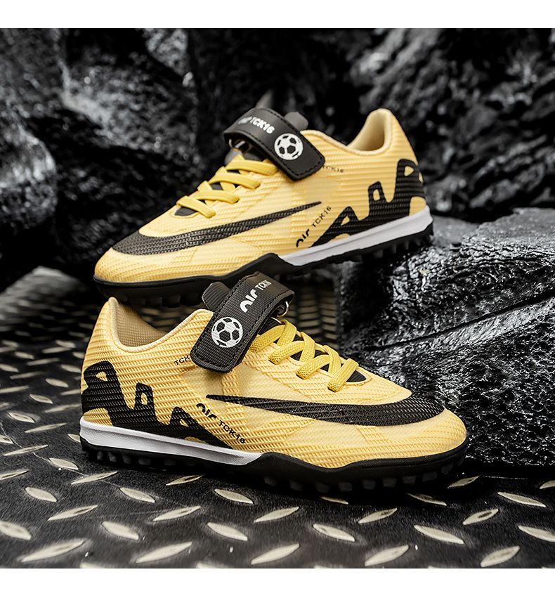 Children's Football Shoes with Velcro Boys' Students' Competition Training Shoes High-Quality Girls' Artificial Ground Soccer Shoes Kids Shoes Sneakers