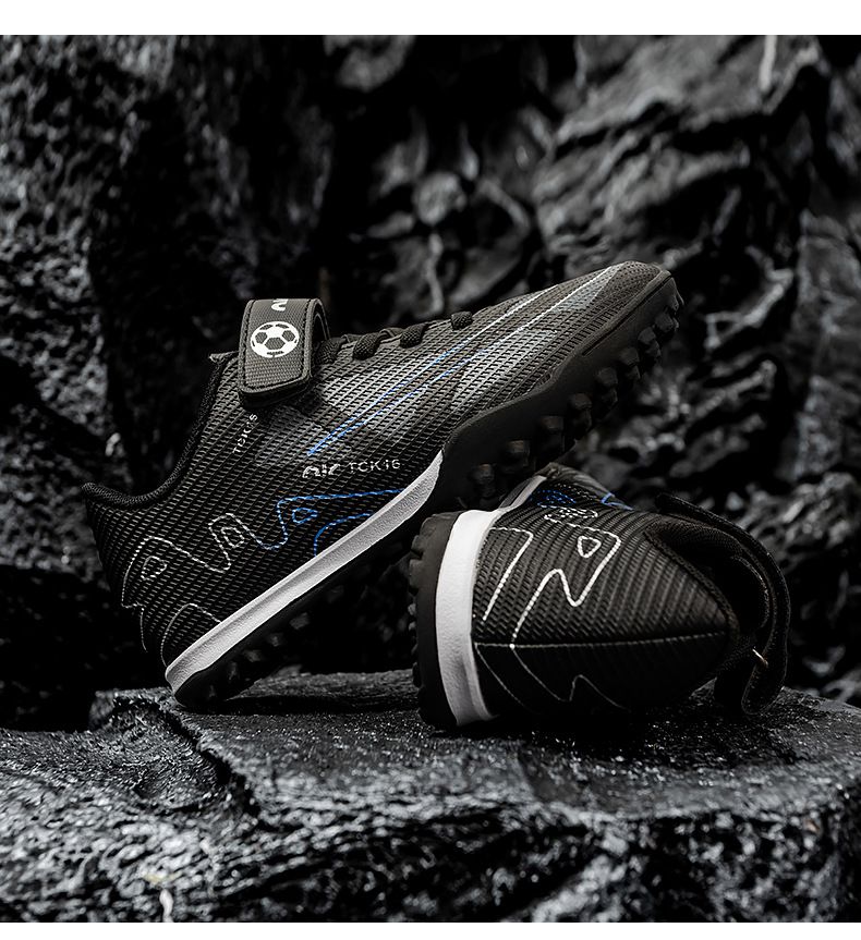 Children's Football Shoes with Velcro Boys' Students' Competition Training Shoes High-Quality Girls' Artificial Ground Soccer Shoes Kids Shoes Sneakers