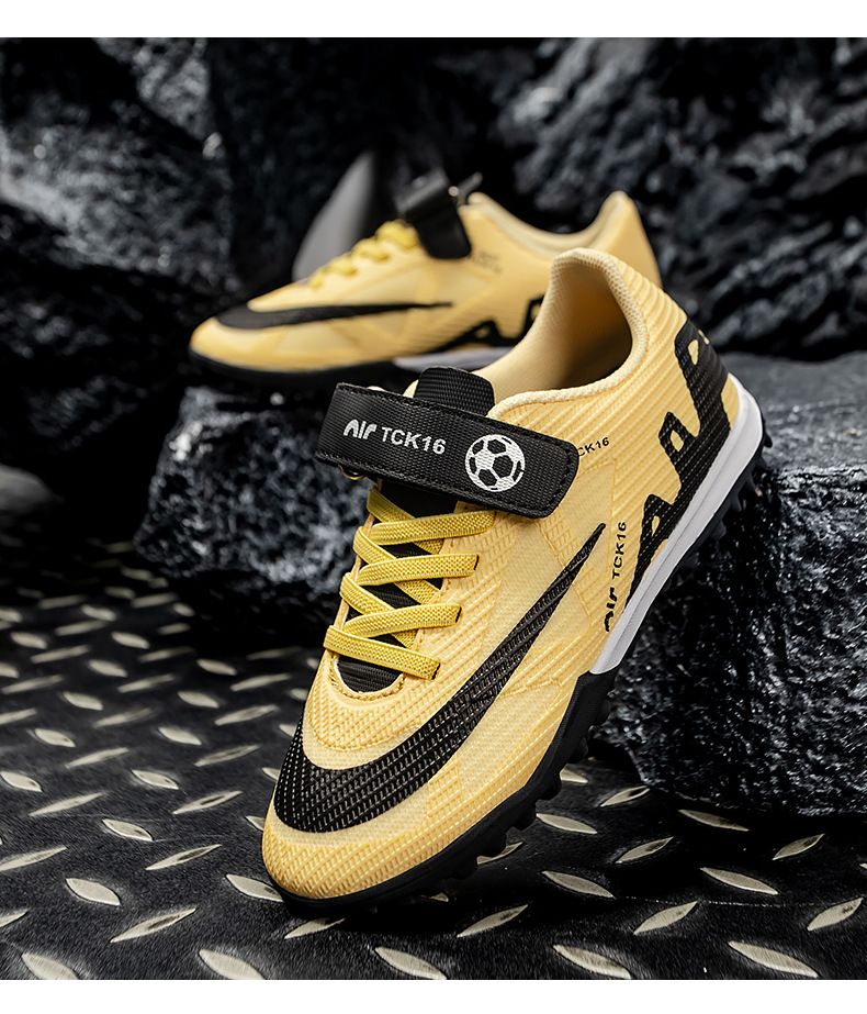 Children's Football Shoes with Velcro Boys' Students' Competition Training Shoes High-Quality Girls' Artificial Ground Soccer Shoes Kids Shoes Sneakers