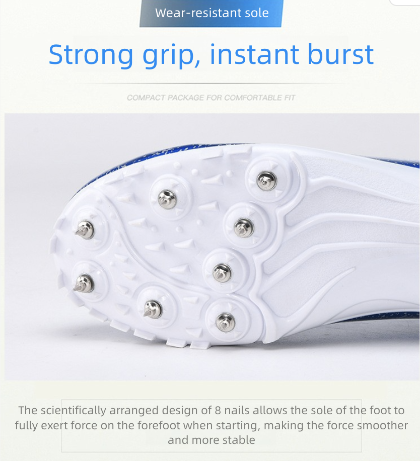 Athletic Running Shoes Nail Shoes for Track And Field Sprint 100 Meter Sports Competition Specifically Designed for Physical Examination Men's Women's Running Sports Shoes