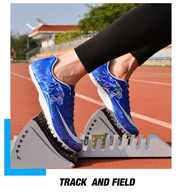Athletic Running Shoes Nail Shoes for Track And Field Sprint 100 Meter Sports Competition Specifically Designed for Physical Examination Men's Women's Running Sports Shoes