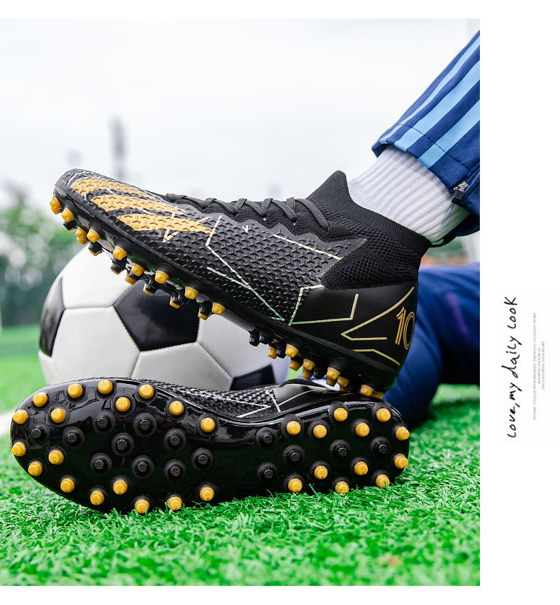 Men's Shoes Athletic Soccer High Top Football Shoes New Short Nail Breathable European Cup Professional Match Shoes Football Shoes