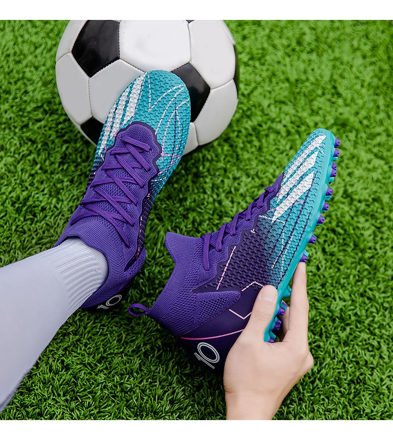 Men's Shoes Athletic Soccer High Top Football Shoes New Short Nail Breathable European Cup Professional Match Shoes Football Shoes