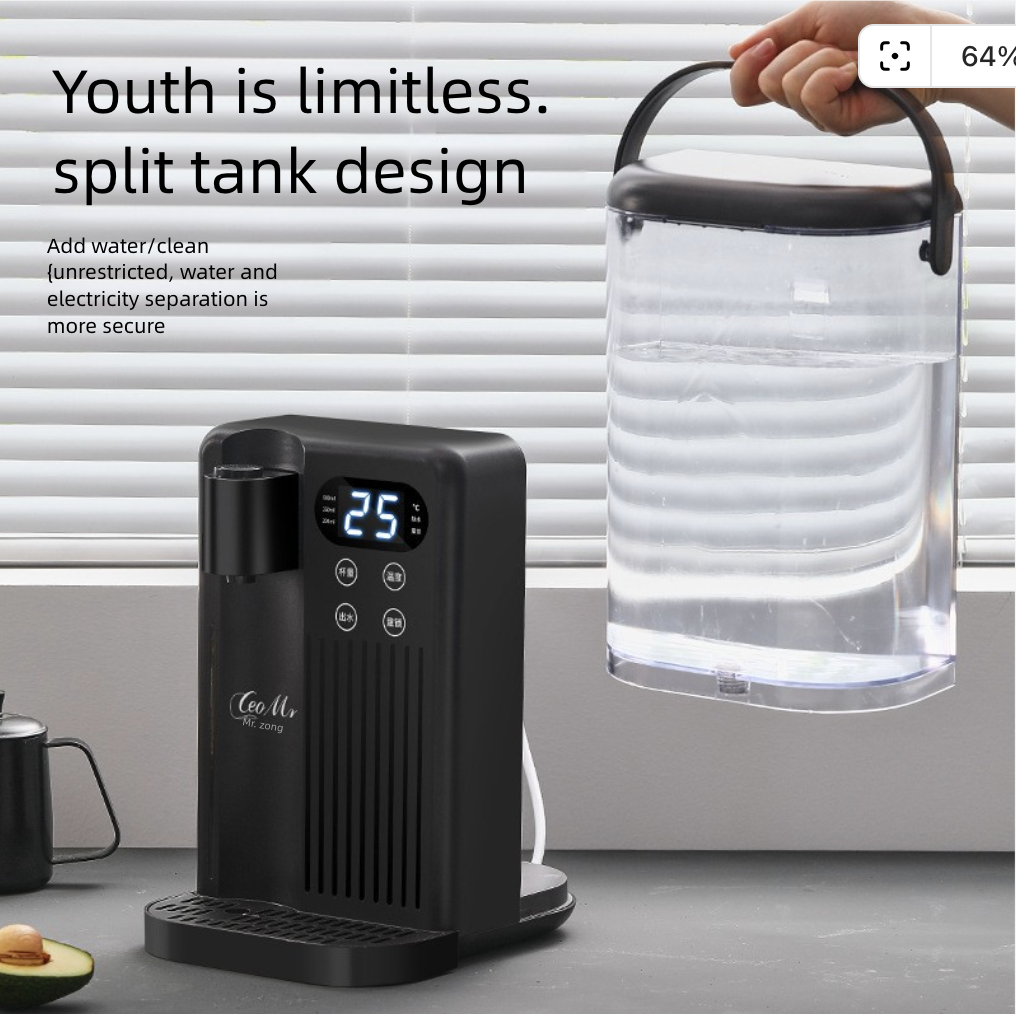 3L Hot Water Dispenser Desktop One Click Instant Water Dispenser Household Small Boiling Water Tank