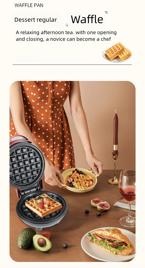 Waffle Irons Home Bread Maker Pancake Maker Mini Waffle Maker Sandwich Breakfast Maker