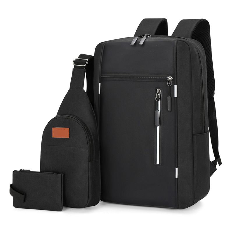 Men's Bags Fashion Backpacks Men's Three-Piece Laptop Bag Travel Backpack Large Capacity Double Shoulder Bag