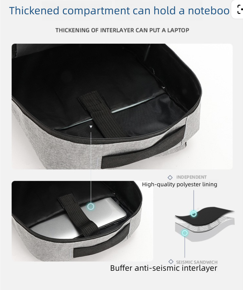 Men's Bags Fashion Backpacks Men's Three-Piece Laptop Bag Travel Backpack Large Capacity Double Shoulder Bag