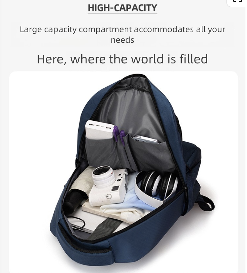 Men's Bags Fashion Backpacks Urban Simple Business Commuter Backpack with USB Charging Port for Men and Students Laptop Bag