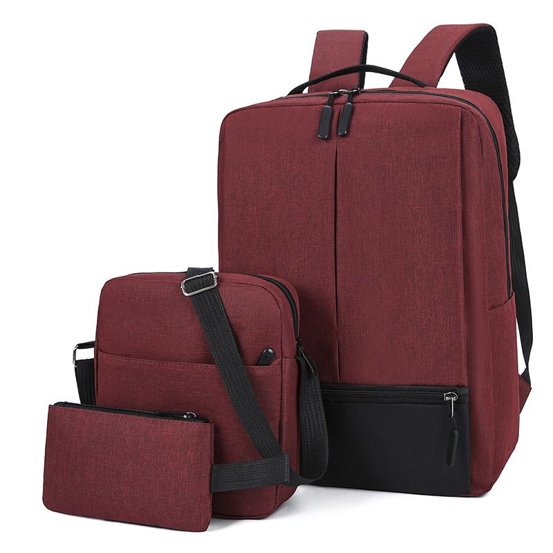 Men's Bags Fashion Backpacks Three Piece Backpack with USB Charging Port Business Laptop Bag Outdoor Travel Large Capacity Backpack