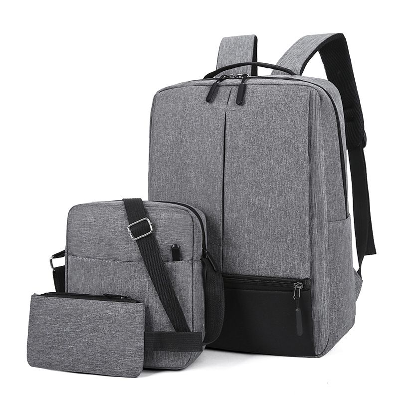 Men's Bags Fashion Backpacks Three Piece Backpack with USB Charging Port Business Laptop Bag Outdoor Travel Large Capacity Backpack
