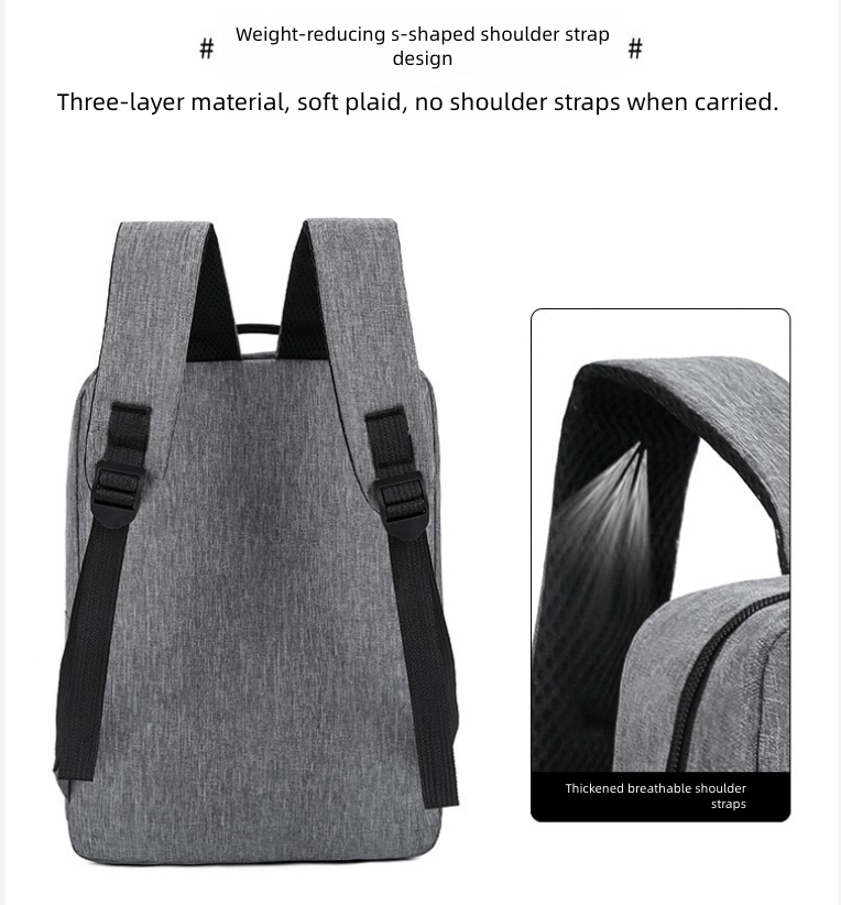 Men's Bags Fashion Backpacks Three Piece Backpack with USB Charging Port Business Laptop Bag Outdoor Travel Large Capacity Backpack